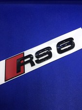 RS6 Noir Brillant badge emblème  Edition autocollant Hayon Arrière Logo