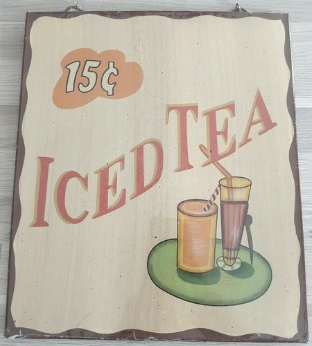 Plaque acier pub iced tea - pub,