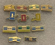 lot x 12 pin's tacotac tirage nationale divers 2 jeux en 1 c'est plus malin