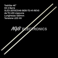 KIT 2 BARRES STRIP 72 LED TV TOSHIBA SLED-2011SGS46-5630-72-H1-REV0
