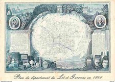 Art - Peinture - Gravure Lithographie ancienne - Lot et Garonne - Vieille gravur