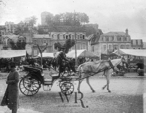 1900 calèche voiture - calèche, cheval