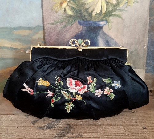 Ancien sac soirée satin - ancien,