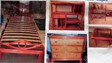 Chambre enfant en rotin, couleur mandarine
