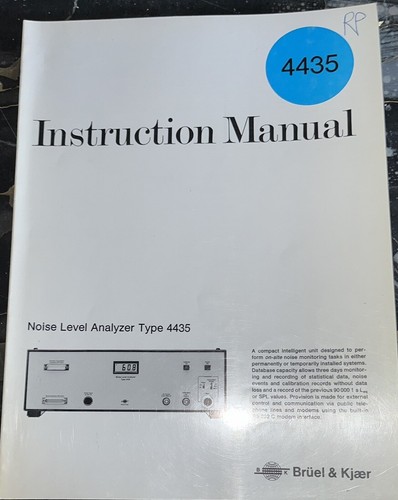 Bruel kjaer instruction - bruel, &