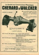 Publicité ancienne Chenard & Walcker  matériel agricole 1955 issue de magazine