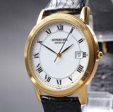 [Exc+5] Montre Homme Raymond Weil Geneve 5548 34mm Cadran Blanc Date Quartz