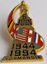Pin's NORMANDIE 6 JUIN 1944 - 1994  50 ANS  Signé Ballard 77 Vintage #1/7