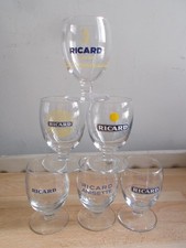 6 verres ballon RICARD 17 CL différents