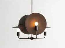 Lustre en orbite italienne en laiton - lumière Spoutnik moderne du milieu...