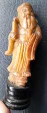 Ancien personnage Dieu Chinois old China Chine en pierre Lard Jade ? Sage
