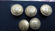 Lot de 5 boutons de la MARINE