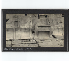 Grèce, Athènes, Théâtre de Dionysos, Fauteuil du président, Tirage vintage, ca.1