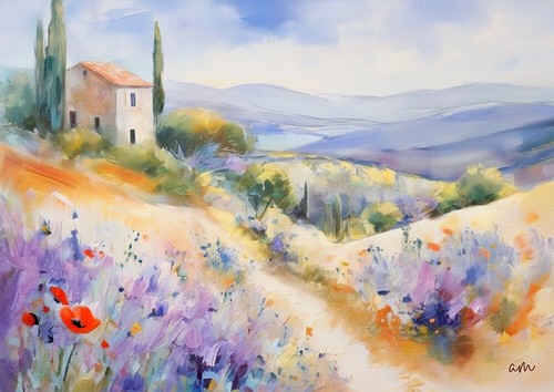 Tableau paysage provence - ,
