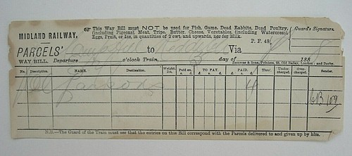 Midland railway waybill - railway,