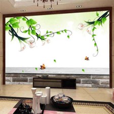 Plante grimpante de fraîcheur vert 3D Plein Mur Mural Photo Papier Peint Impress