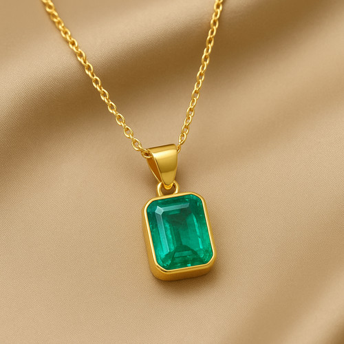 élégant pendentif émeraude - Élégant,