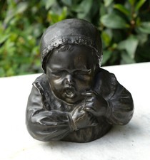 Sujet régule buste bébé pleurant Spelter crying baby  Bébé en pleurs REV25BER001