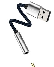 Adaptateur Mâle USB vers Jack Femelle 3.5mm AUX DAC Audio Câble Écouteur Pris...