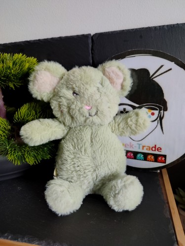 Doudou peluche souris vert - doudou,