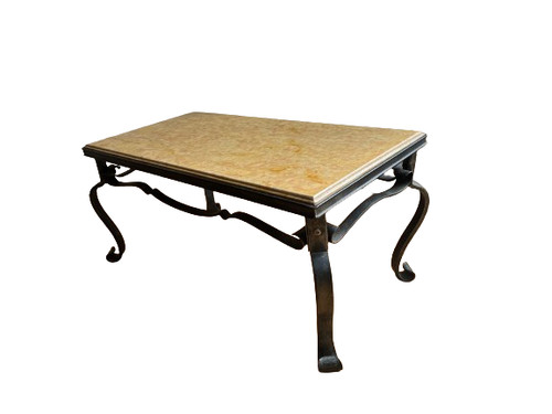 Table basse marbre ocre rose - table,