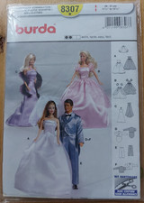 PATRONS GARDE ROBE POUPEES MANNEQUIN /BARBIE BURDA N°8307 + CADEAU
