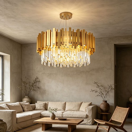 Doré lustre moderne - lustre,