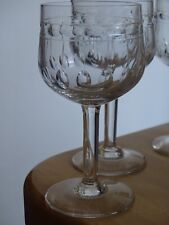 VAL ST LAMBERT 4 ANCIENS VERRES A VIN ROUGE  CRISTAL  SYLVIA ht 12,5 cm