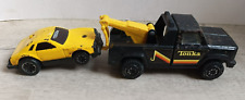 lot tonka : Dépanneuse noir crochet jaune + voiture jaune a friction