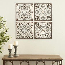14" Set of 4 Metal Wall Home