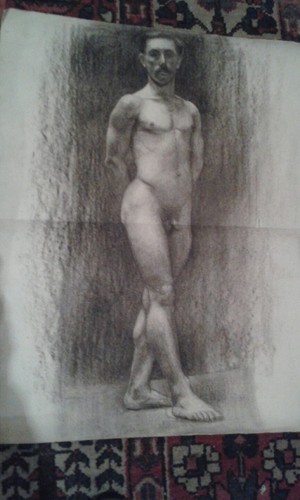 Ancien grand dessin nu - et,