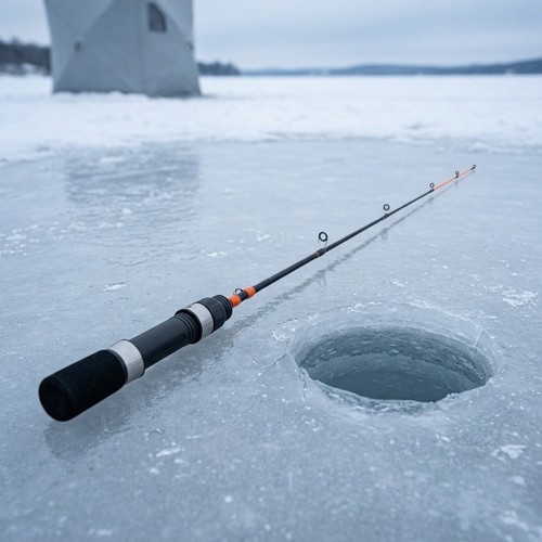 Canne pêche glace - 50, cm