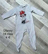 Babygros  Pyjama Gris Motif Minnie 18 mois  Bébé Fille