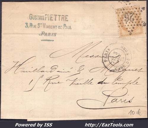 France sur lettre avec - sur,