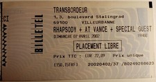 RHAPSODY  TICKET BILLET