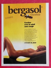 Publicité de presse Produit de Beauté Bronzage BERGASOL Femme nue au Soleil 1986