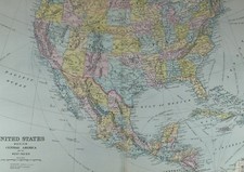 1891 Ancien Carte États-unis
