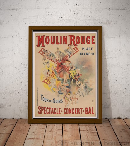 Affiche poster cabaret moulin - cabaret,