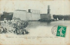 C.P.A /DÉPARTEMENT DU 13/MARSEILLE LA BAIGNADE AU PIERRES PLATES