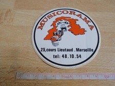 Autocollant vintage Magasin de musique MUSICORAMA - COURS LIEUTAUD - MARSEILLE