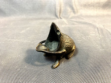 Ancien petit cendrier forme de grenouille en bronze vintage