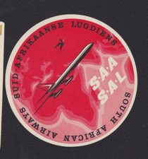 Ancienne étiquette allumettes bagage BN85939  Afrique du Sud Avion 