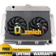 Aluminum Radiator+FAN For 1972-86 Jeep CJ CJ5 CJ6 CJ7 Scrambler Chevy V8 Engine