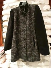 Manteau laine noir & gris "Armand Thiery" taille 40