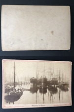 Belgique, Anvers, les Bassins et leurs bateaux Vintage albumen print, carte cabi