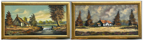 Paire tableau peinture - paire,
