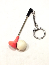 PORTE-CLES - Miniatures Club et Balle de GOLF - 6-7cm - Vintage 1970s 1980s