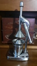 Vintage Presse Agrumes Manuel à Levier Colonne en Métal Chromé Orange Citron