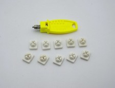 PLAYMOBIL (4105) SYSTEMx - Lot de 10 Clips de Fixation Blanc + Clé