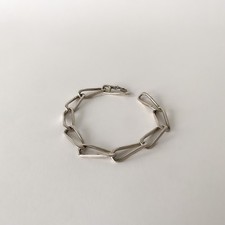 Bracelet vintage à maillons en argent 800, poinçon crabe, France - Années 1960